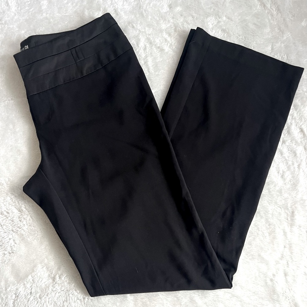 Forever 21 EUC Cumberbund/Tuxedo Style Faux Silk Waist Sleek Trouser Pant